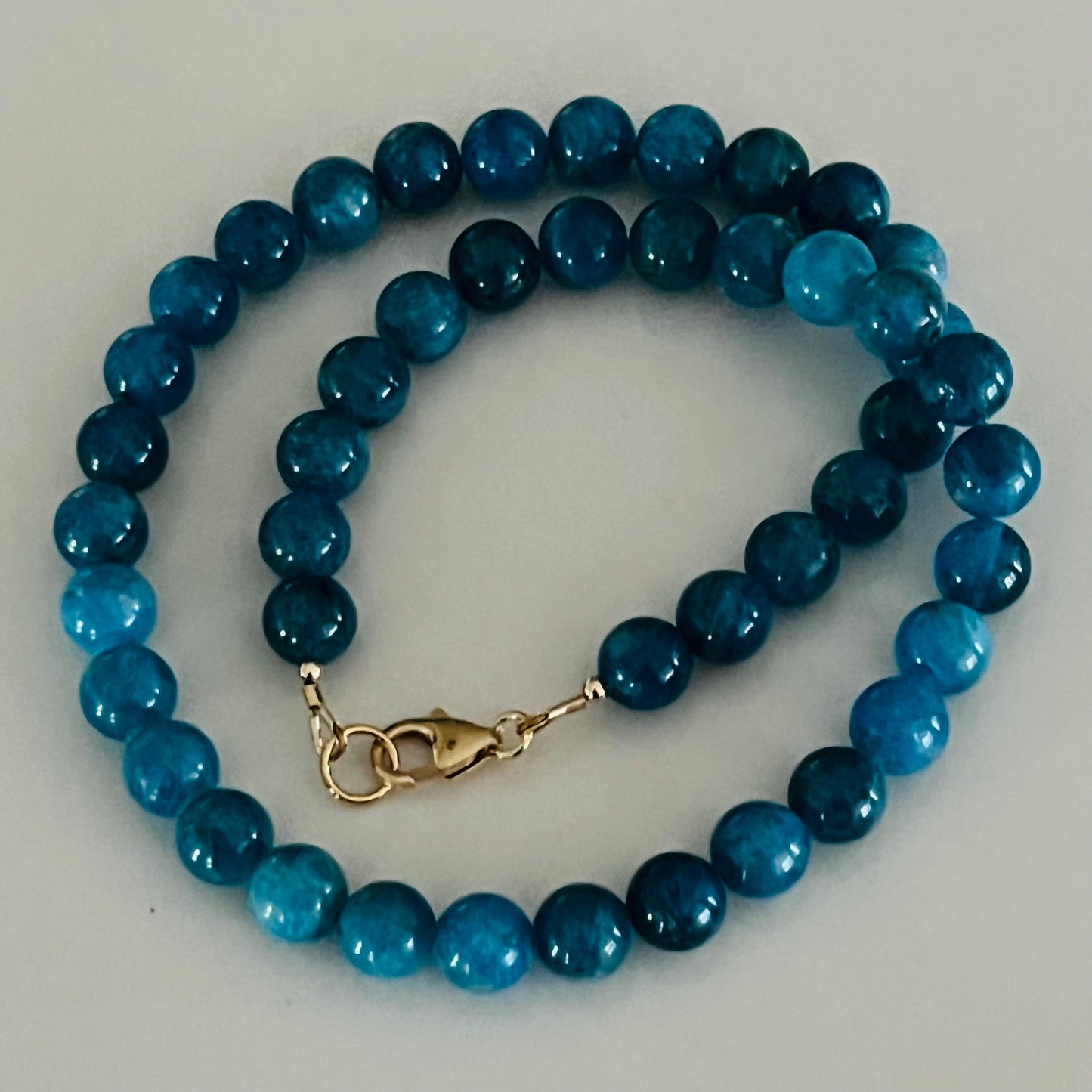 Blue Apatite Beaded Necklace