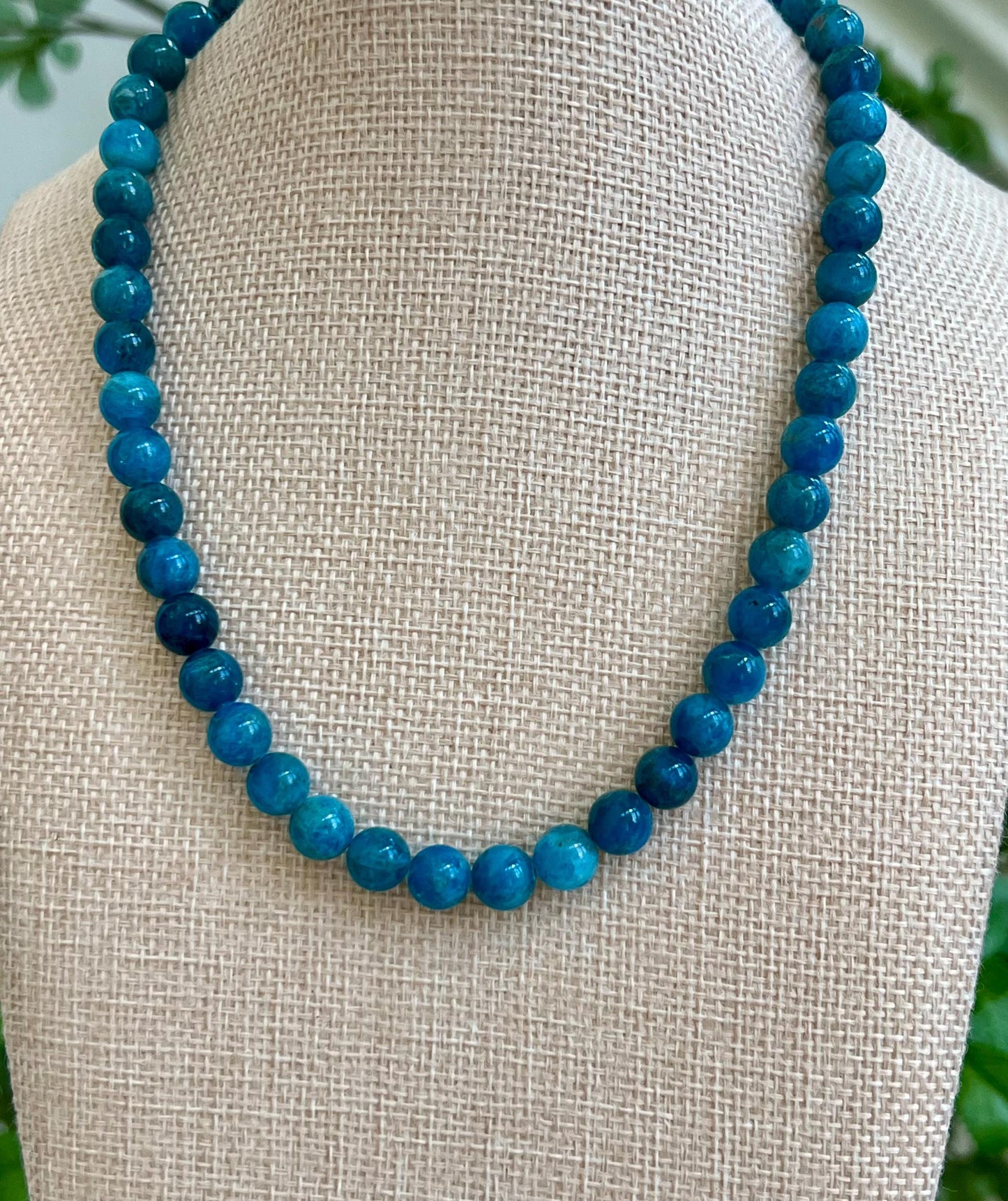 Blue Apatite Beaded Necklace