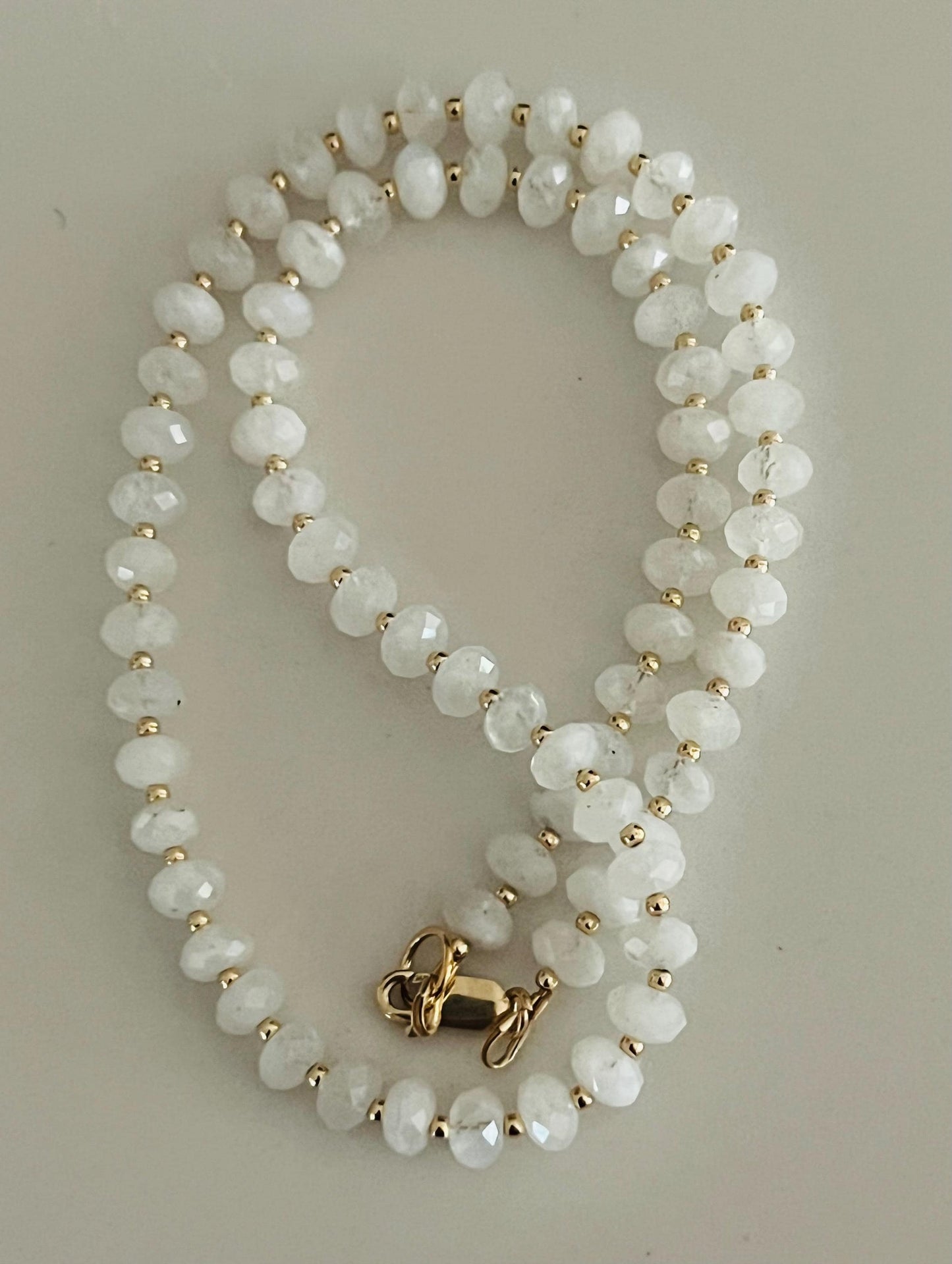 Rainbow Moonstone Beaded Necklace
