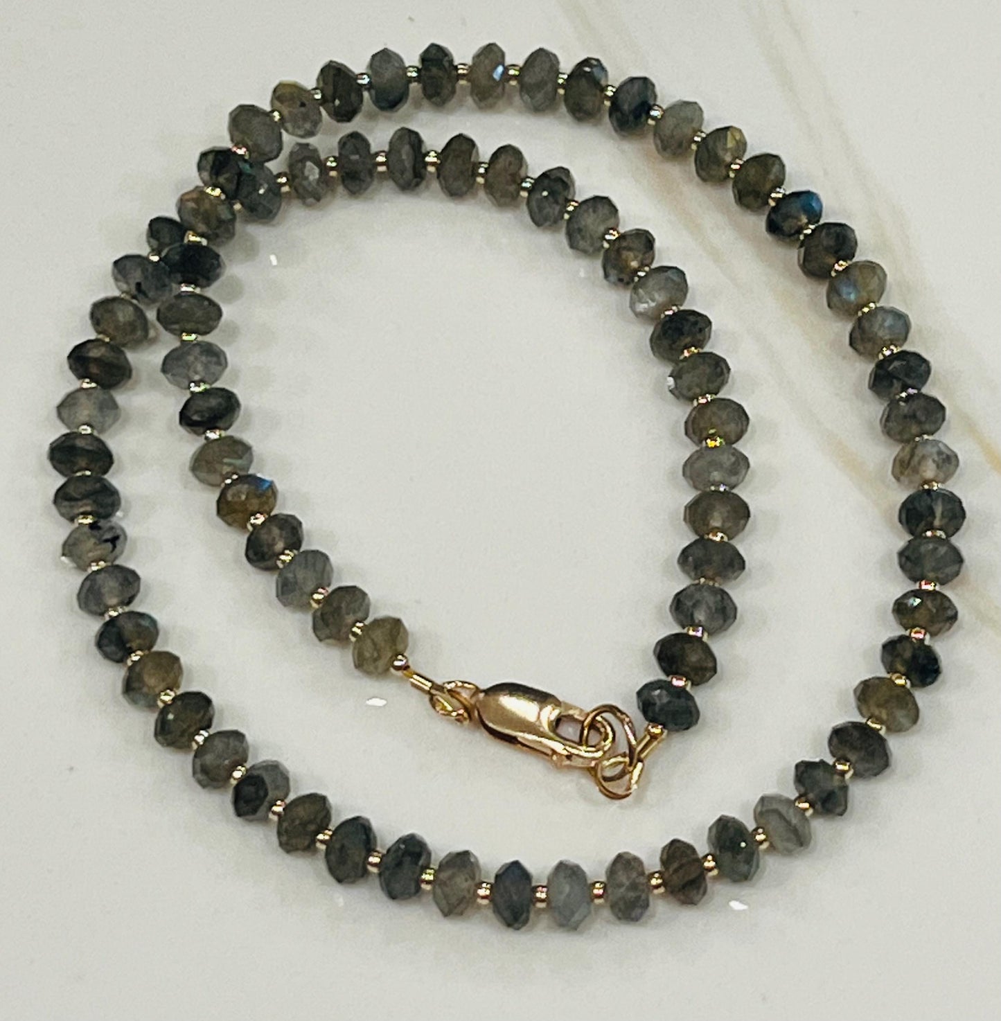 Sparkling Labradorite Beaded Necklace