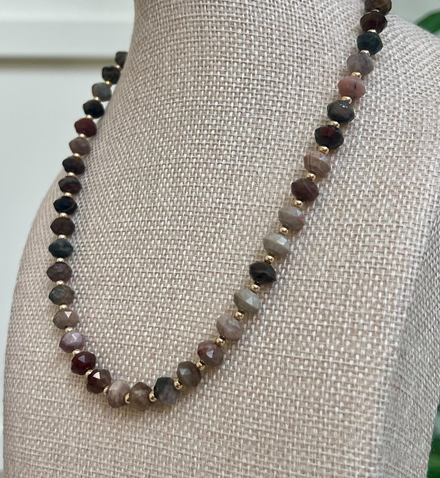 Petrified Wood Agate Gemstone Necklace