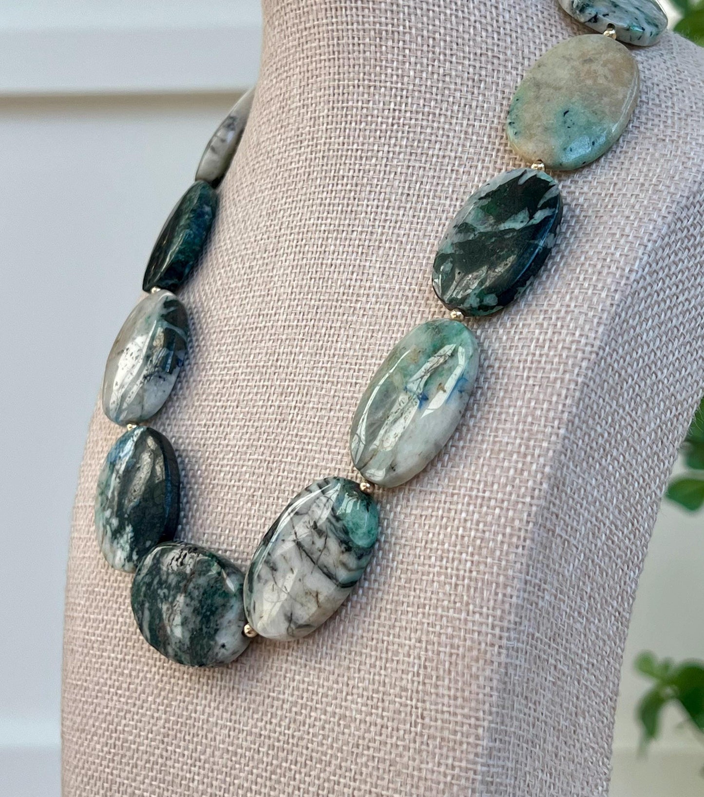 Azurite Malachite Beaded Necklace