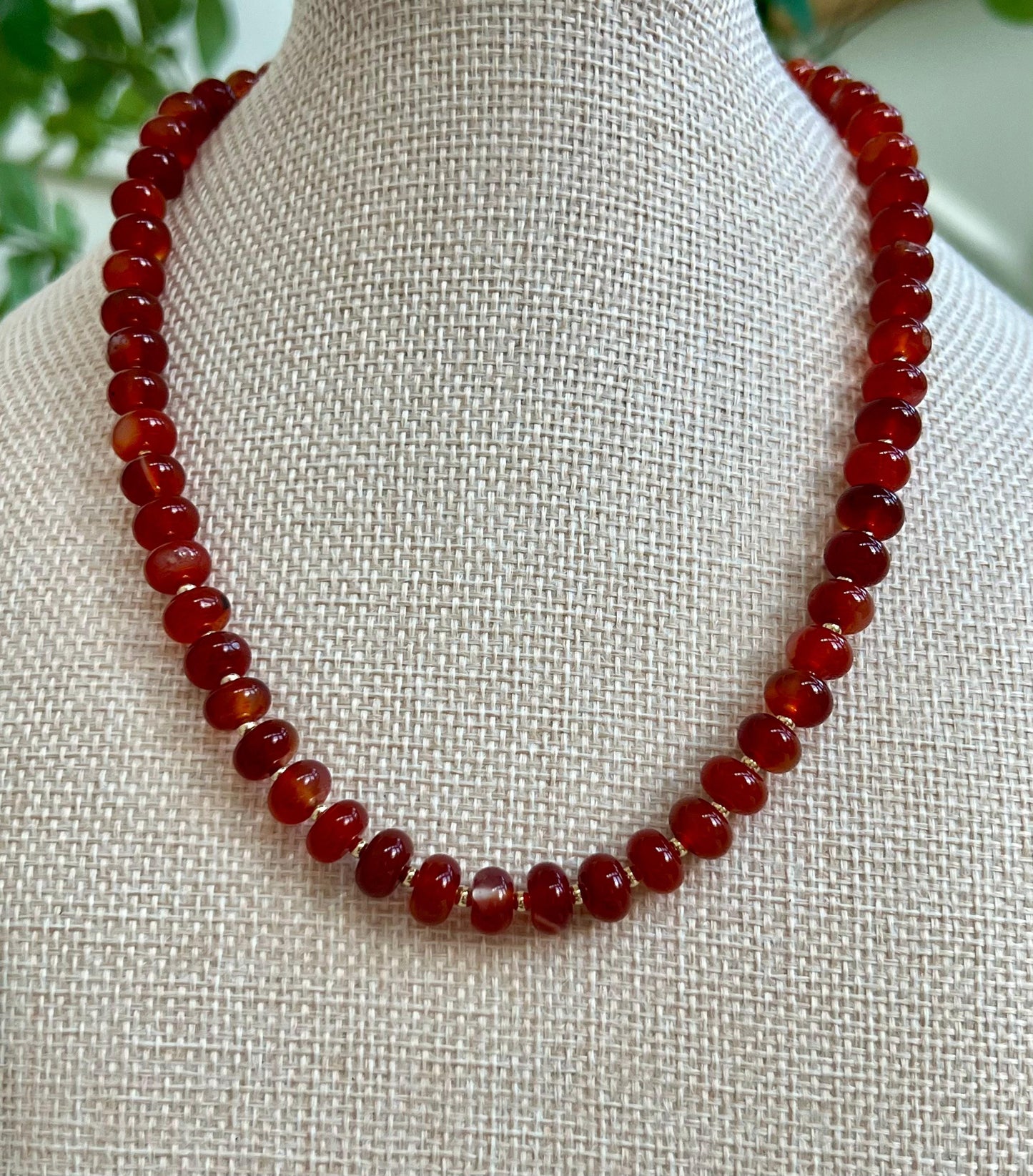 Carnelian Beaded Necklace