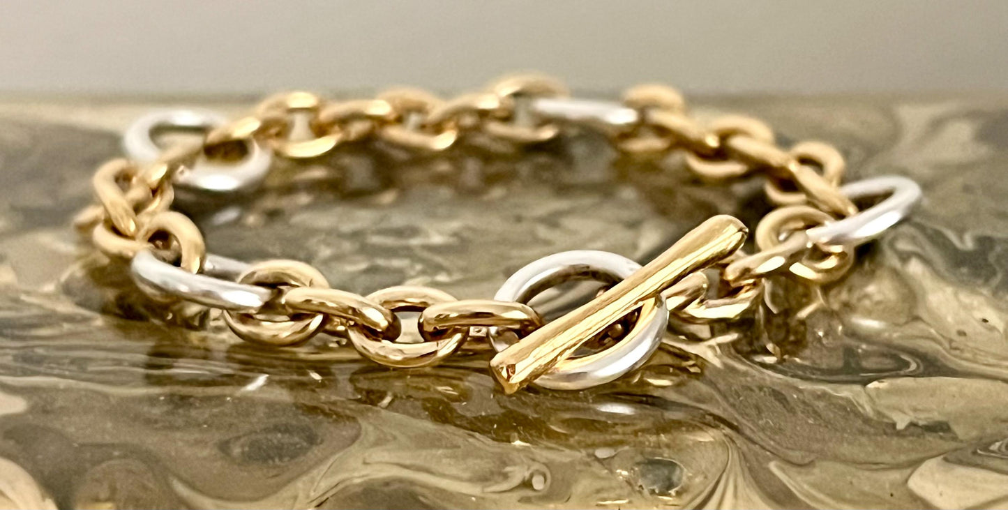 Gold and Silver Mixed Metal Bracelet