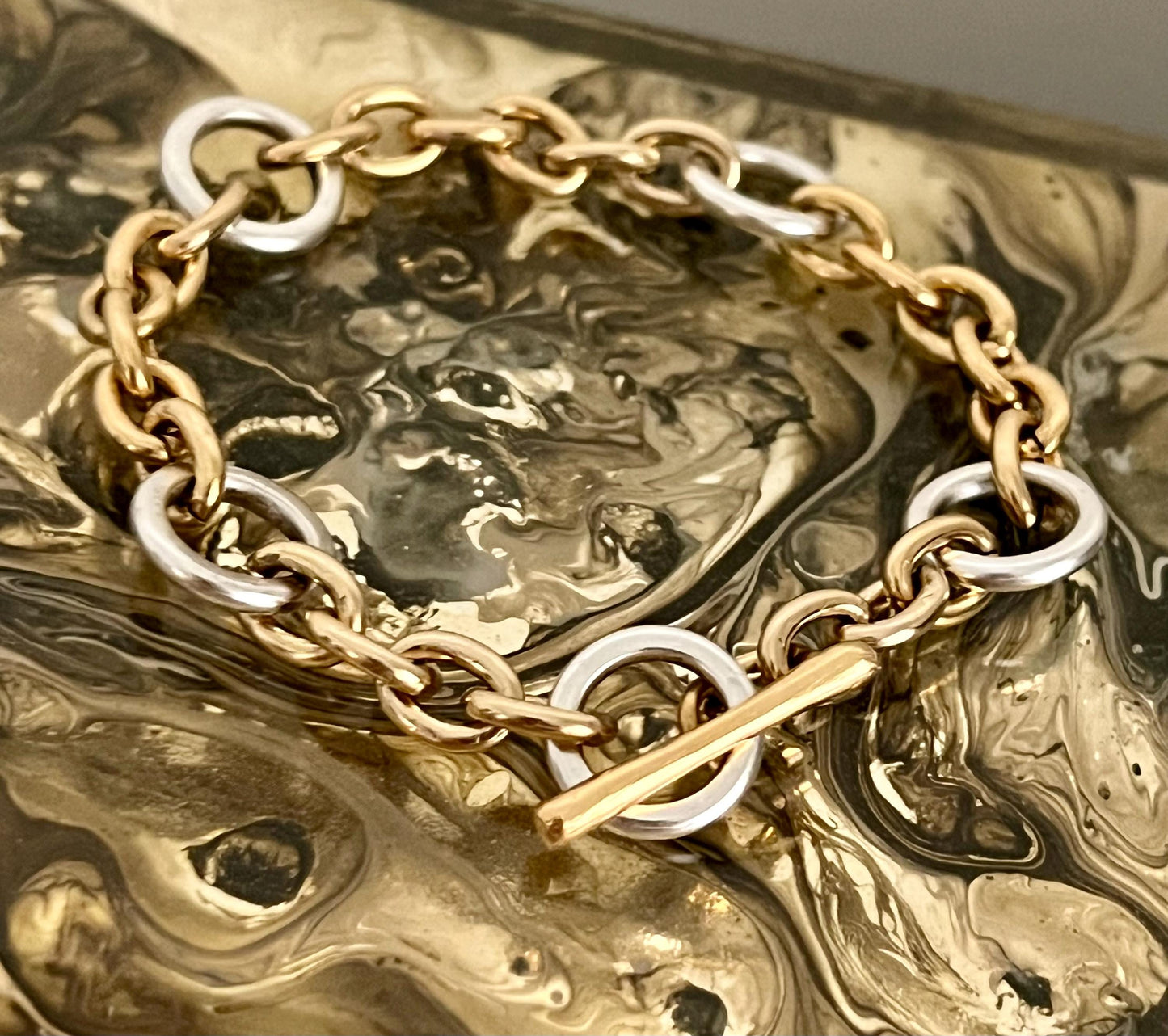 Gold and Silver Mixed Metal Bracelet