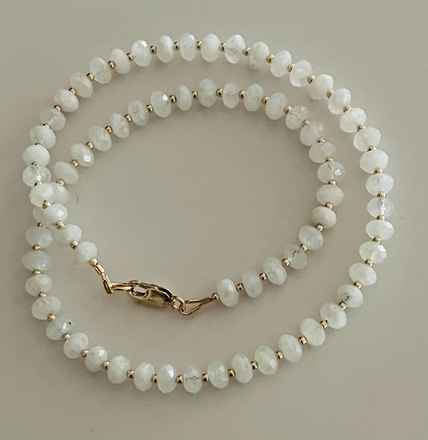 Rainbow Moonstone Beaded Necklace