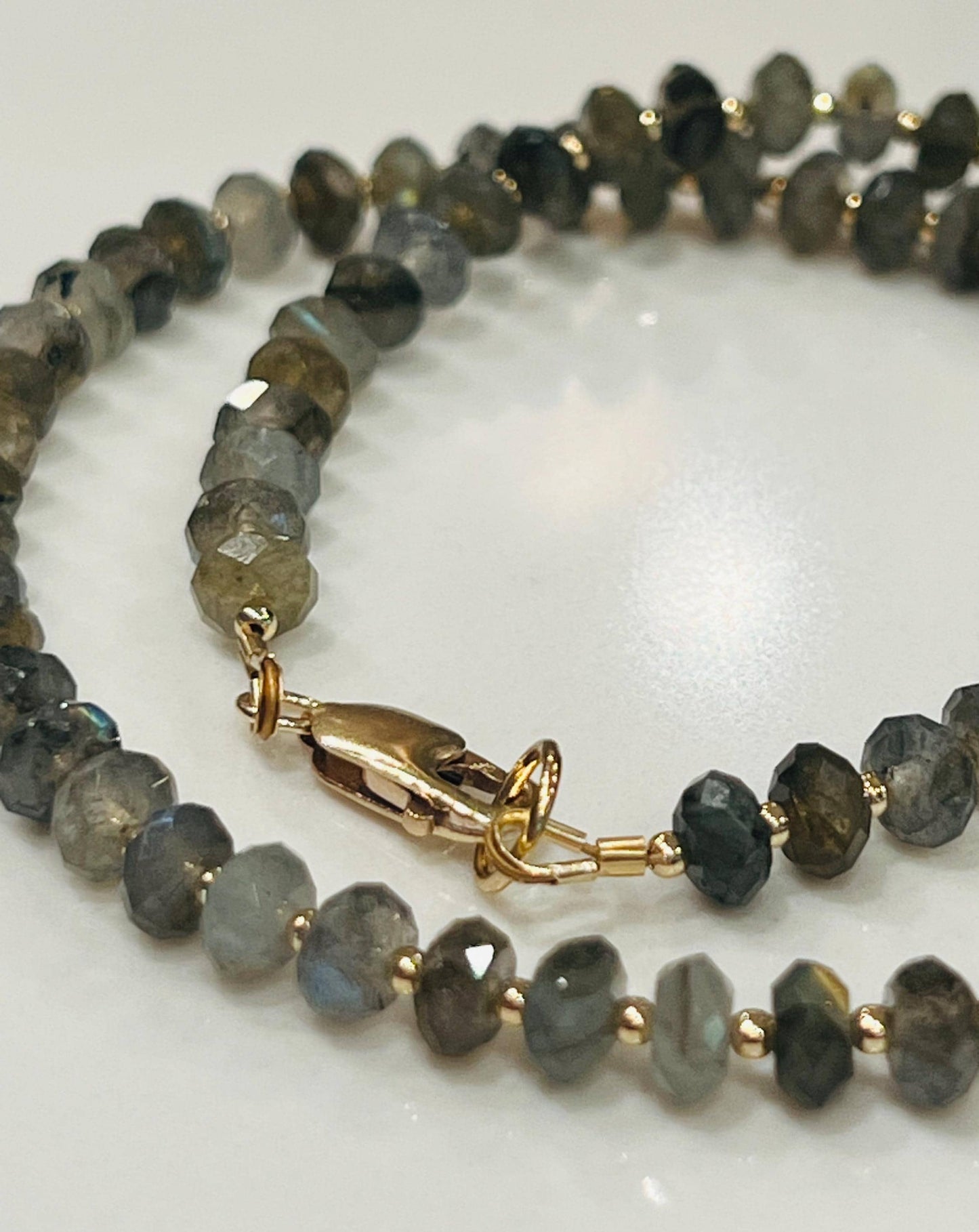 Sparkling Labradorite Beaded Necklace