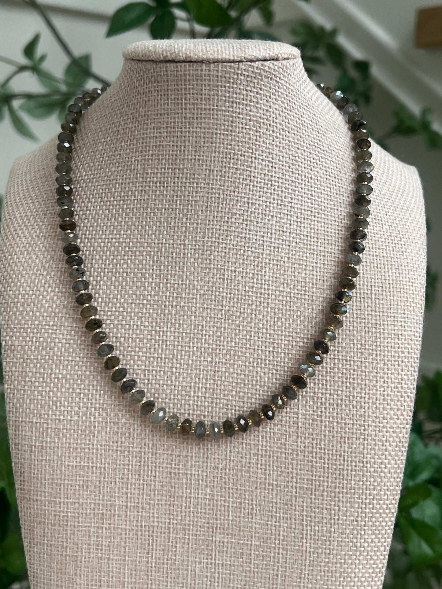 Sparkling Labradorite Beaded Necklace