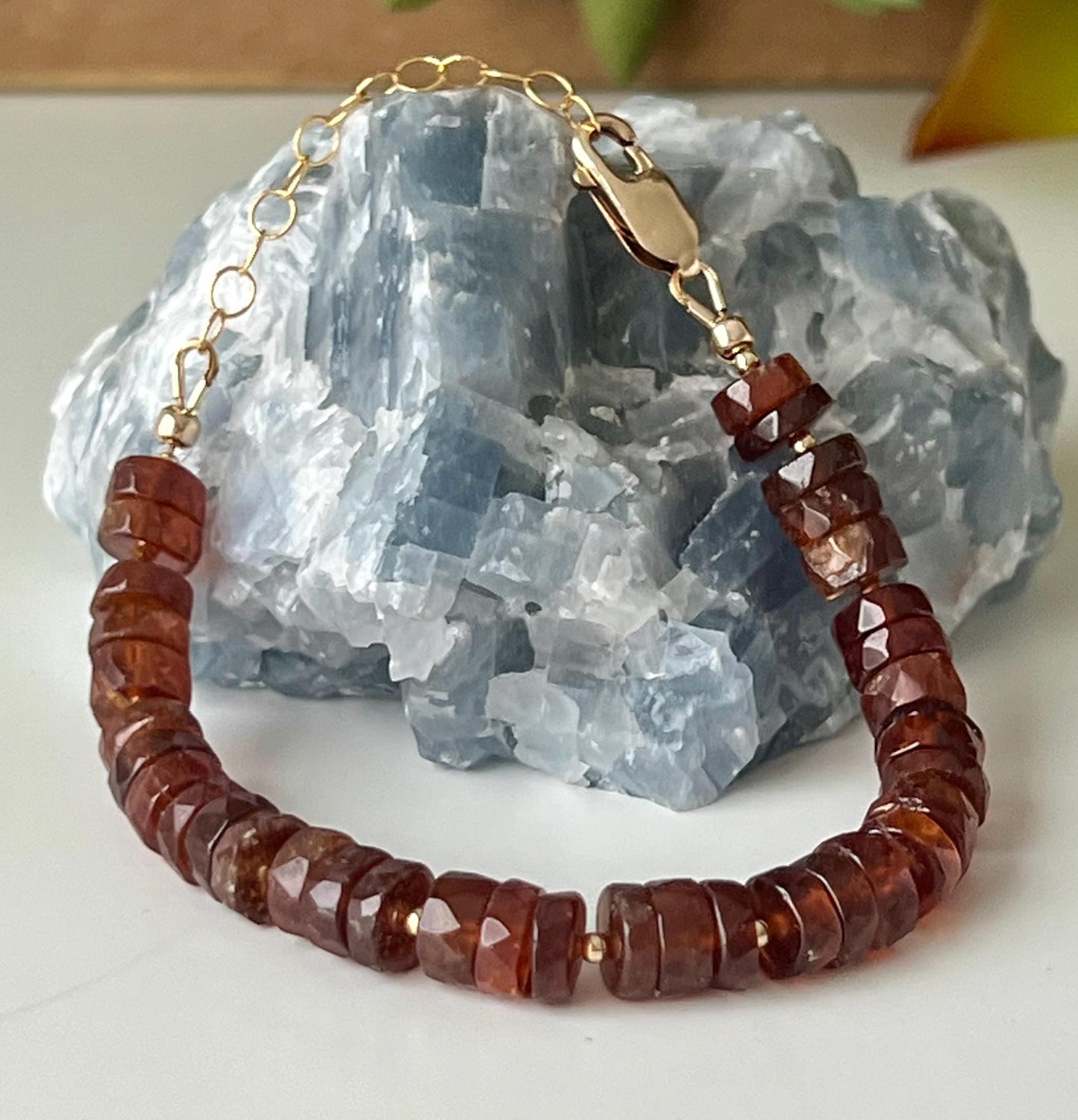 Hessonite Beaded Bracelet