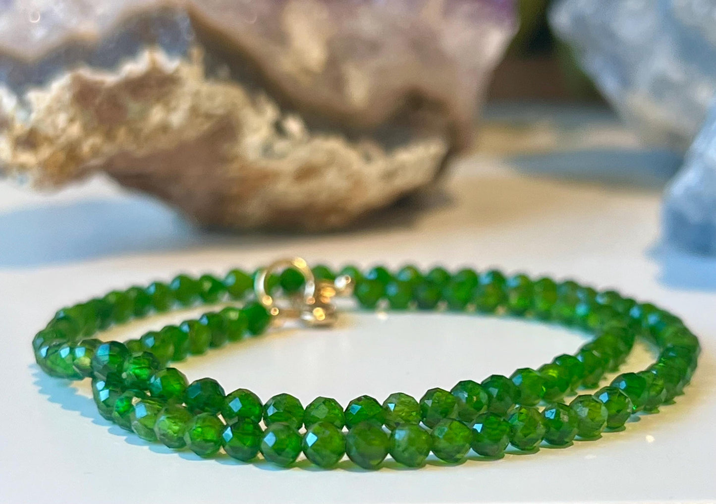AAA Diopside Beaded Necklace