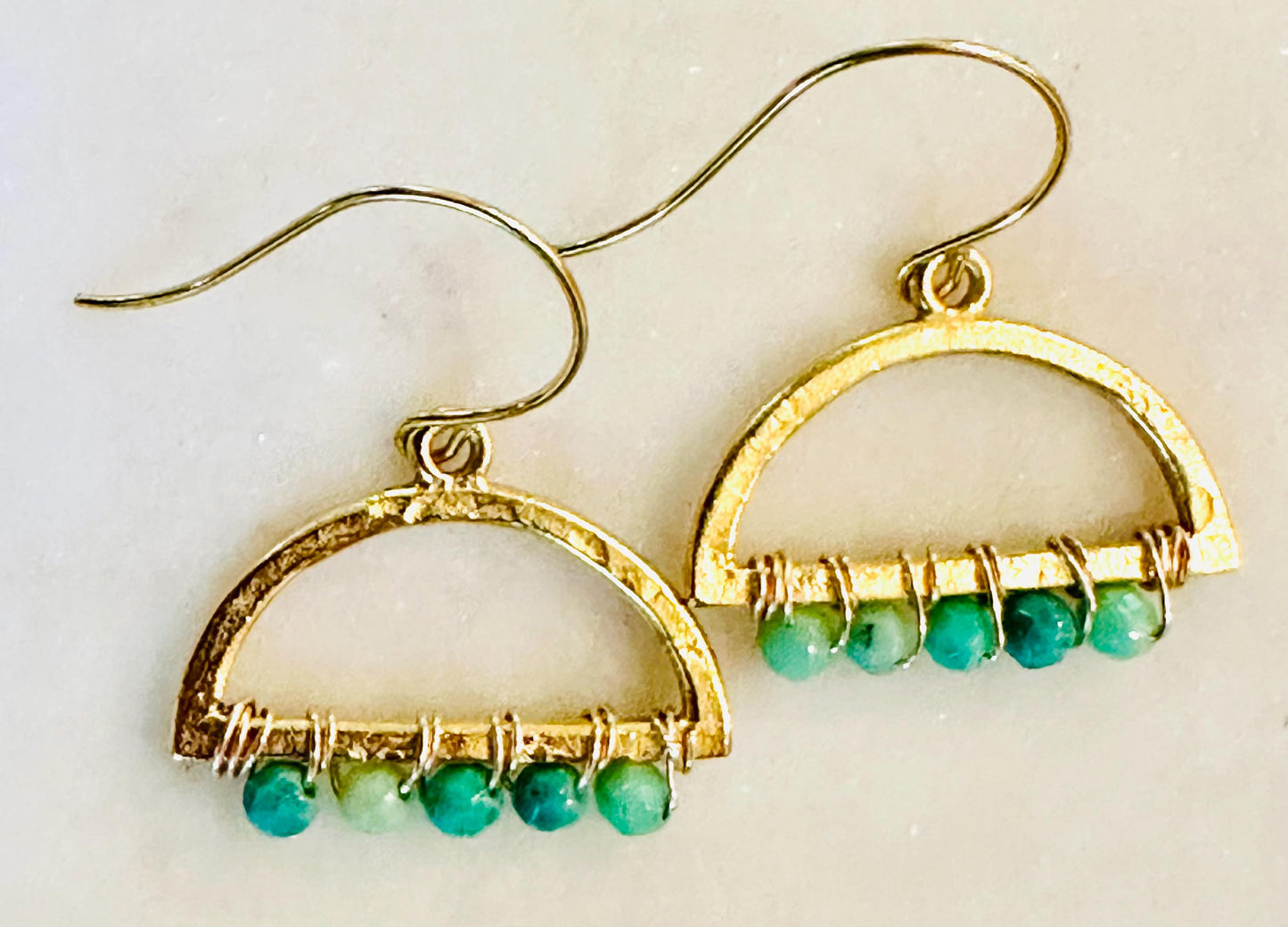 Chrysoprase Beaded Drop Earrings