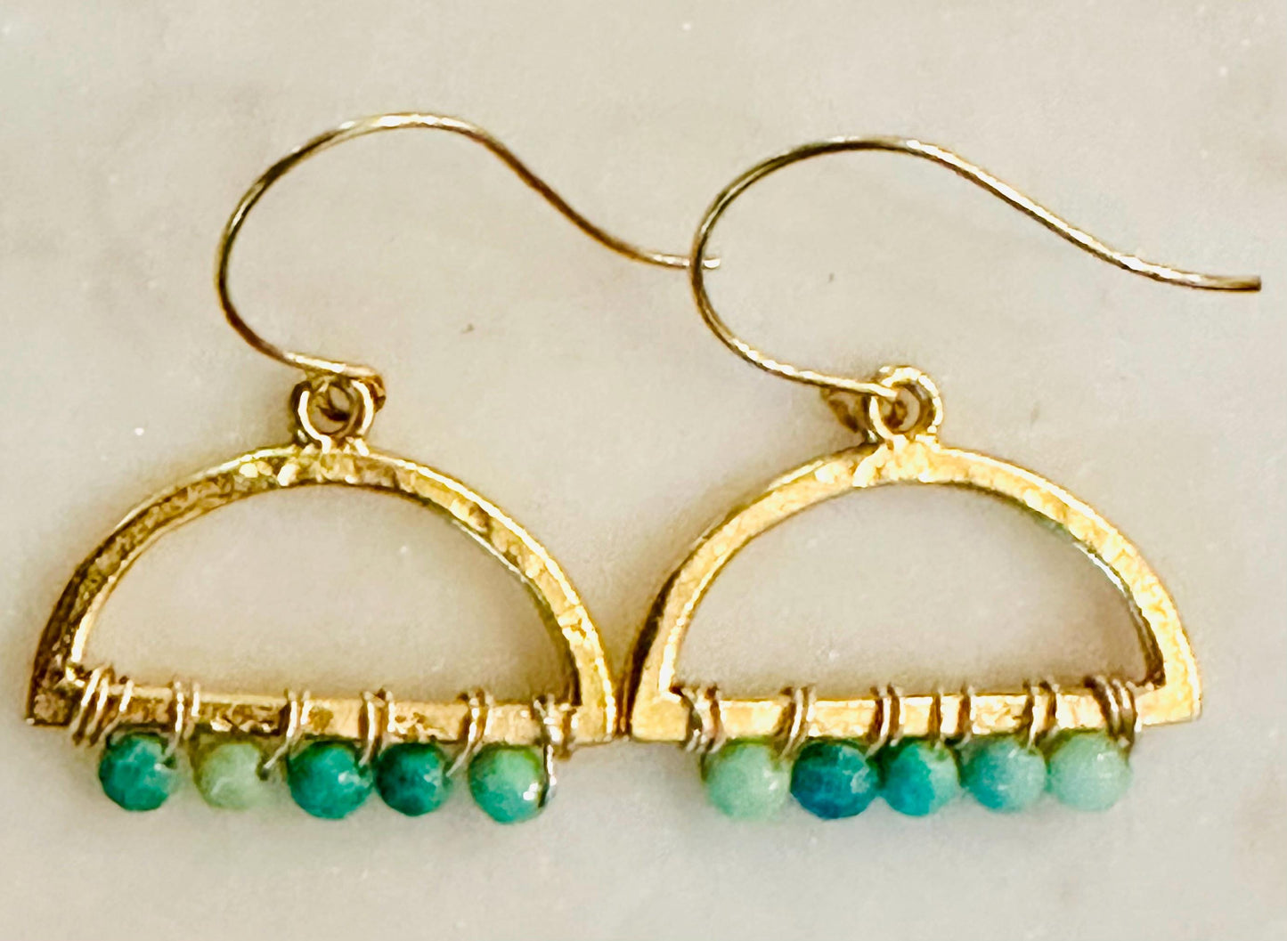 Chrysoprase Beaded Drop Earrings