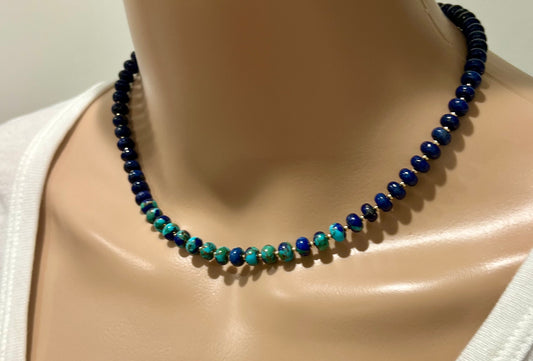 Lapis Mohave Copper Blue Turquoise and Lapis Necklace