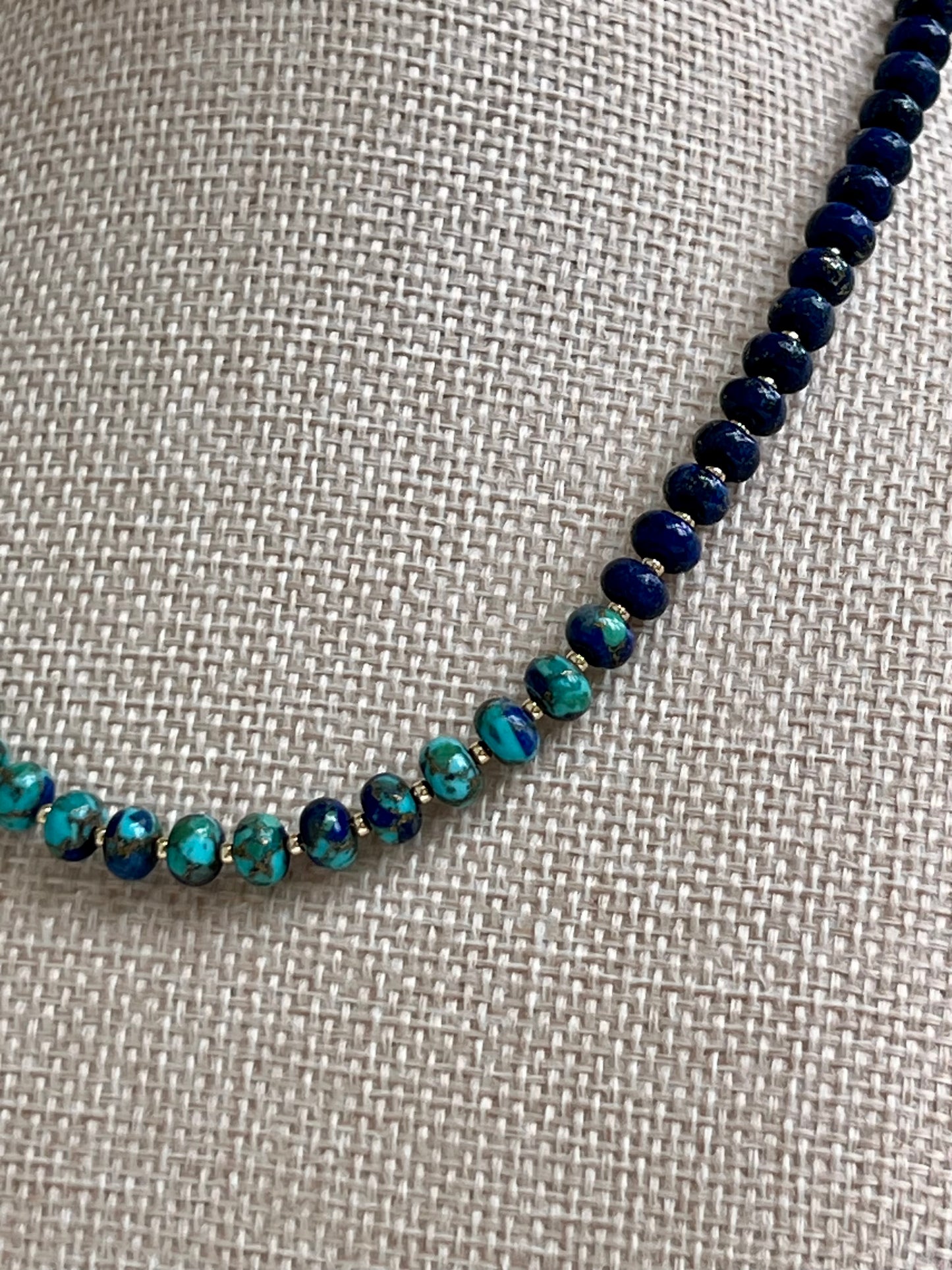 Lapis Mohave Copper Blue Turquoise and Lapis Necklace