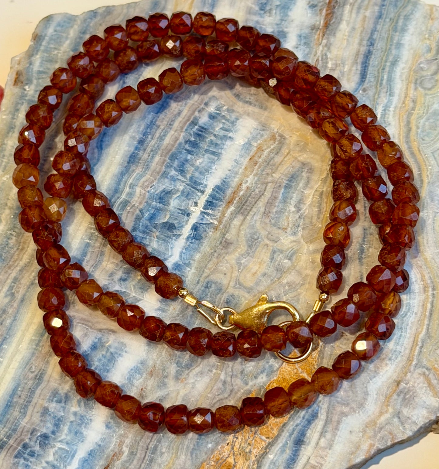Hessonite Beaded Necklace