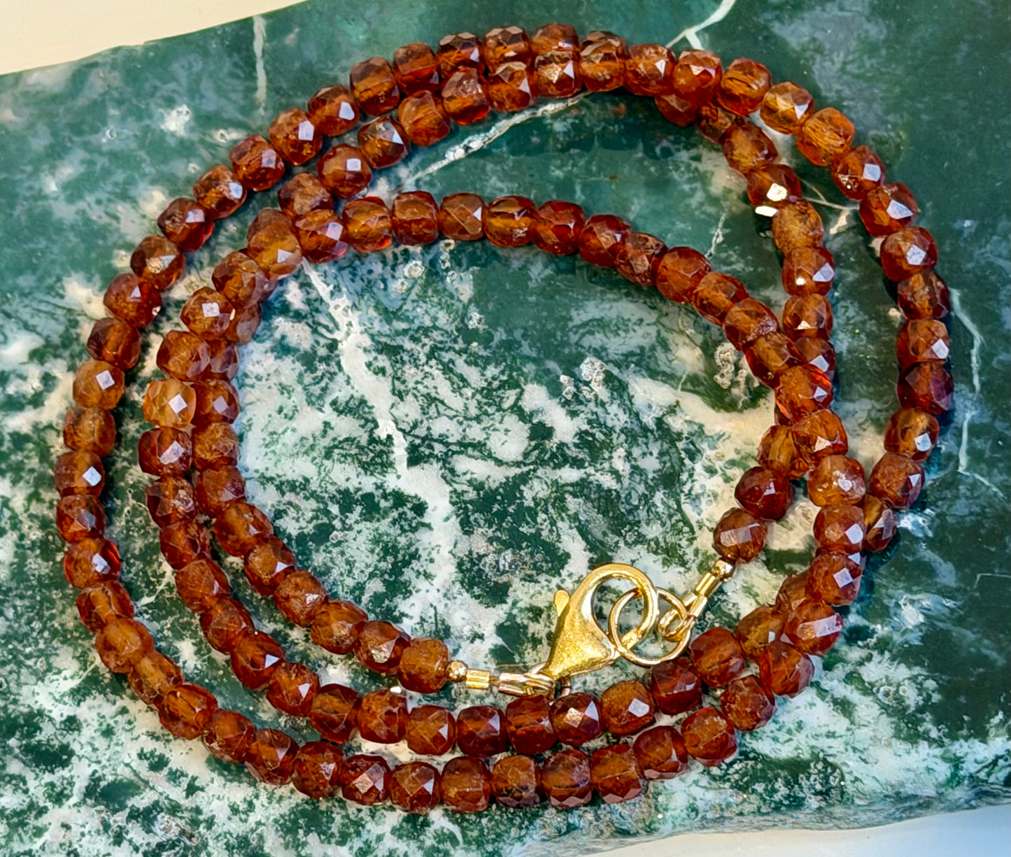 Hessonite Beaded Necklace