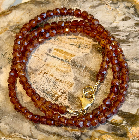 Hessonite Beaded Necklace