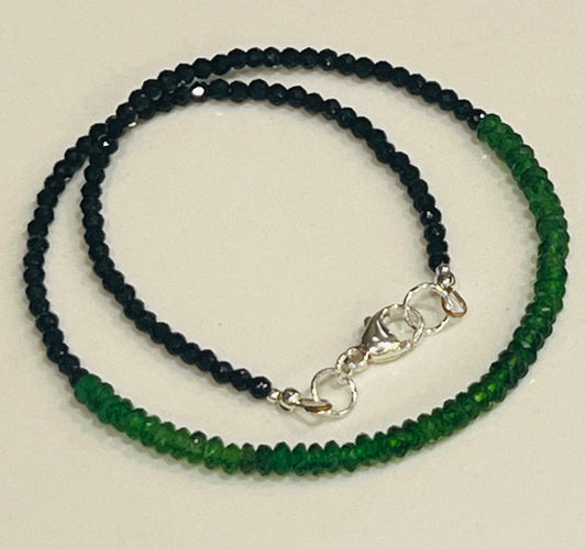 Chrome Diopside and Spinel Beaded Necklace