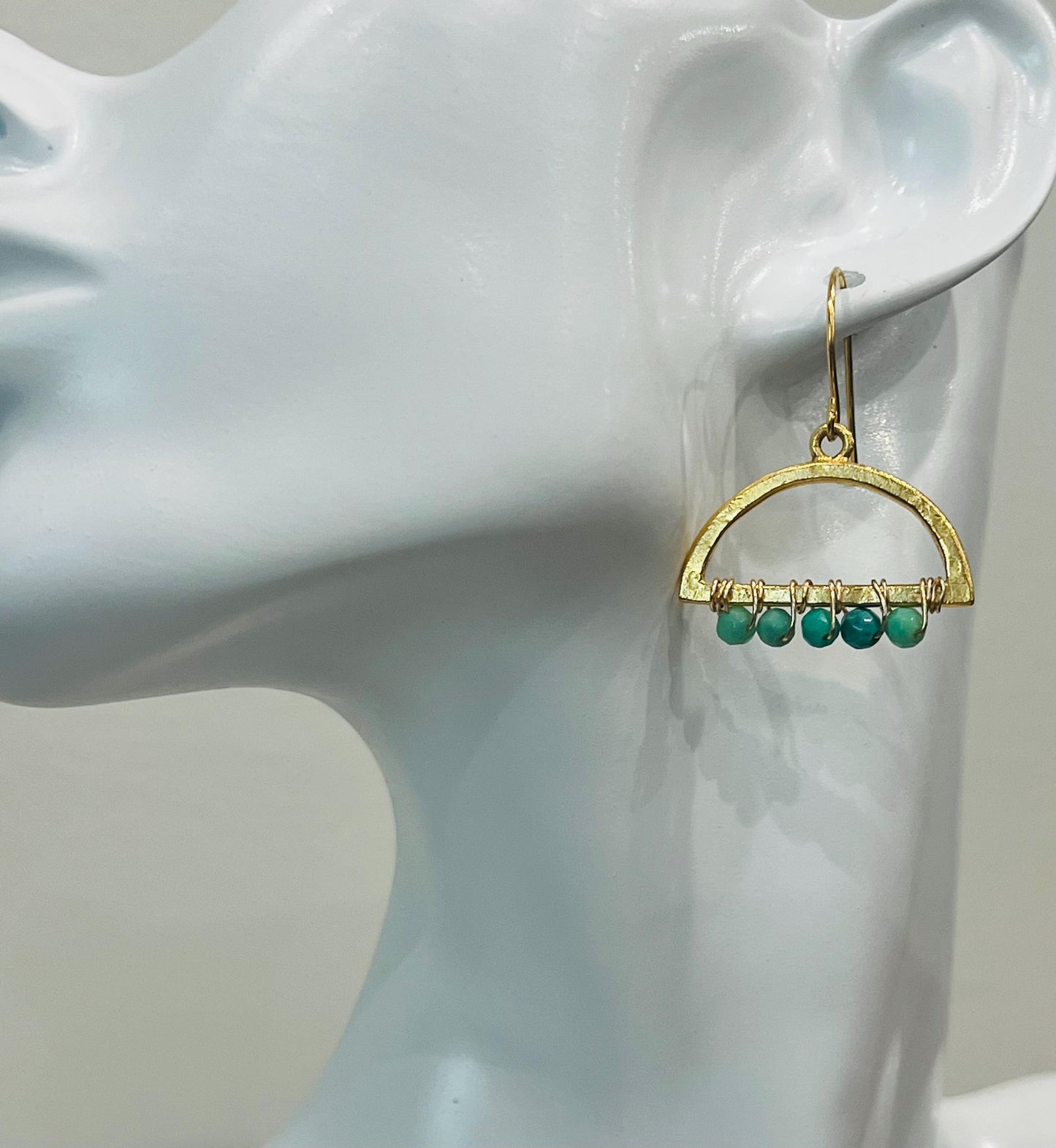 Chrysoprase Beaded Drop Earrings