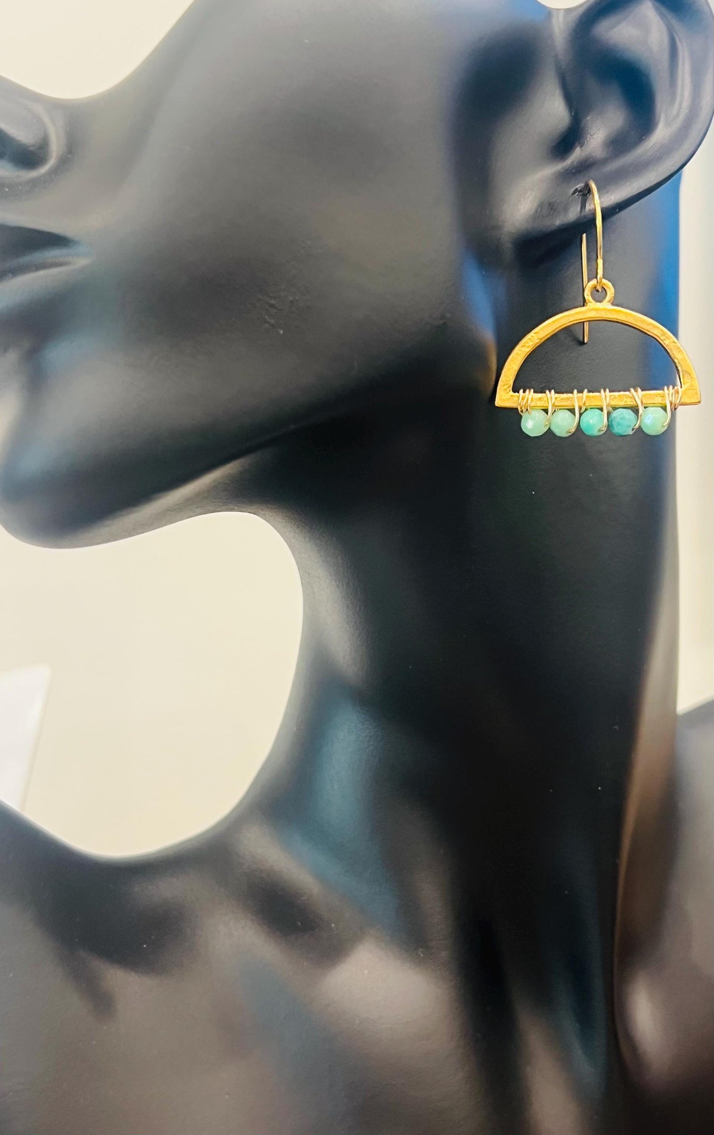 Chrysoprase Beaded Drop Earrings