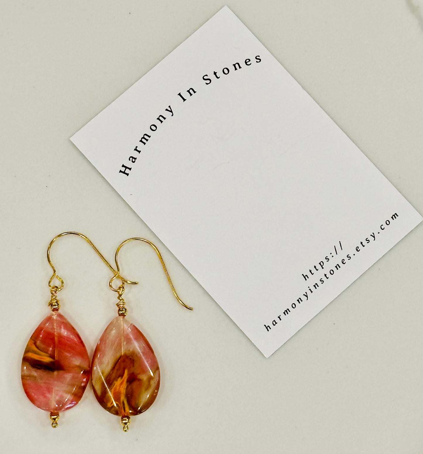 Cherry Quartz Earrings Drop Gold Pink Earrings Quartz Bohemian Earrings  Teardrop Earrings 2.25 inch Drop Earrings