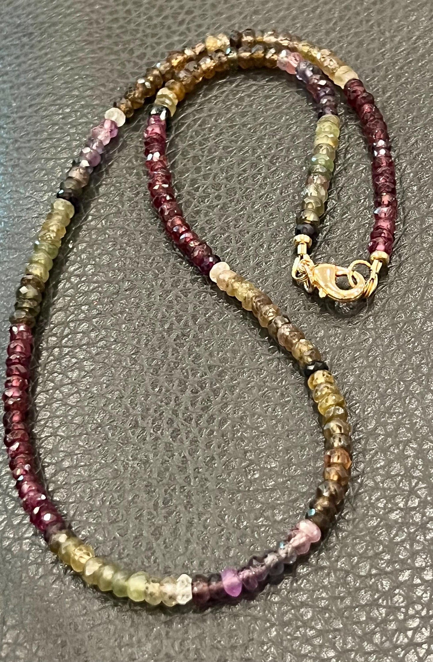 Tunduru Sapphire Beaded Necklace 3.3mm Faceted Rondelle Tunduru Sapphire Necklace Beaded Semi-Precious Gemstone Necklace Sapphire Necklace