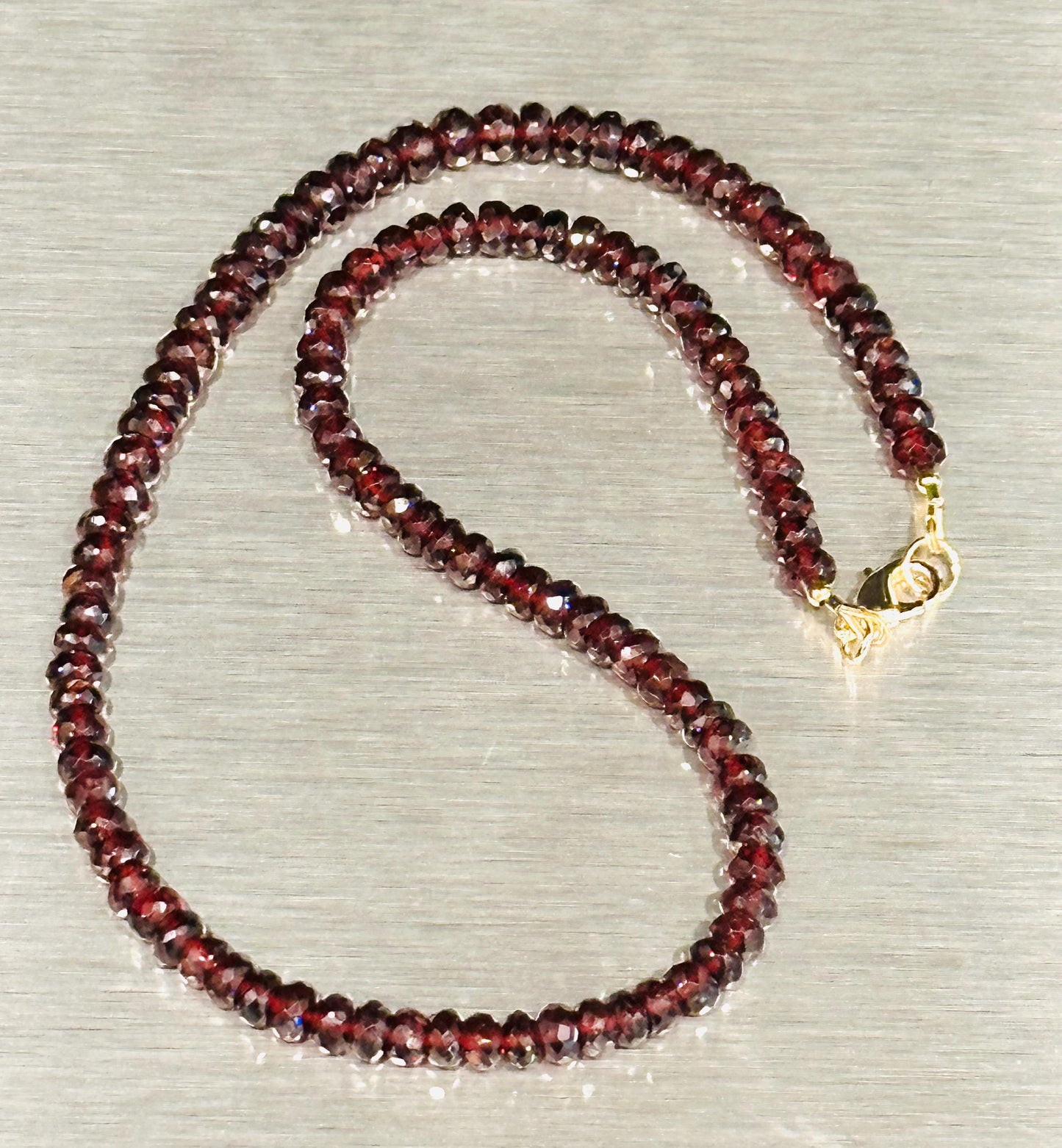 Sparkling Garnet Beaded Necklace