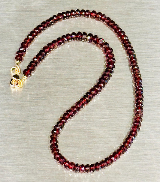 Sparkling Garnet Beaded Necklace