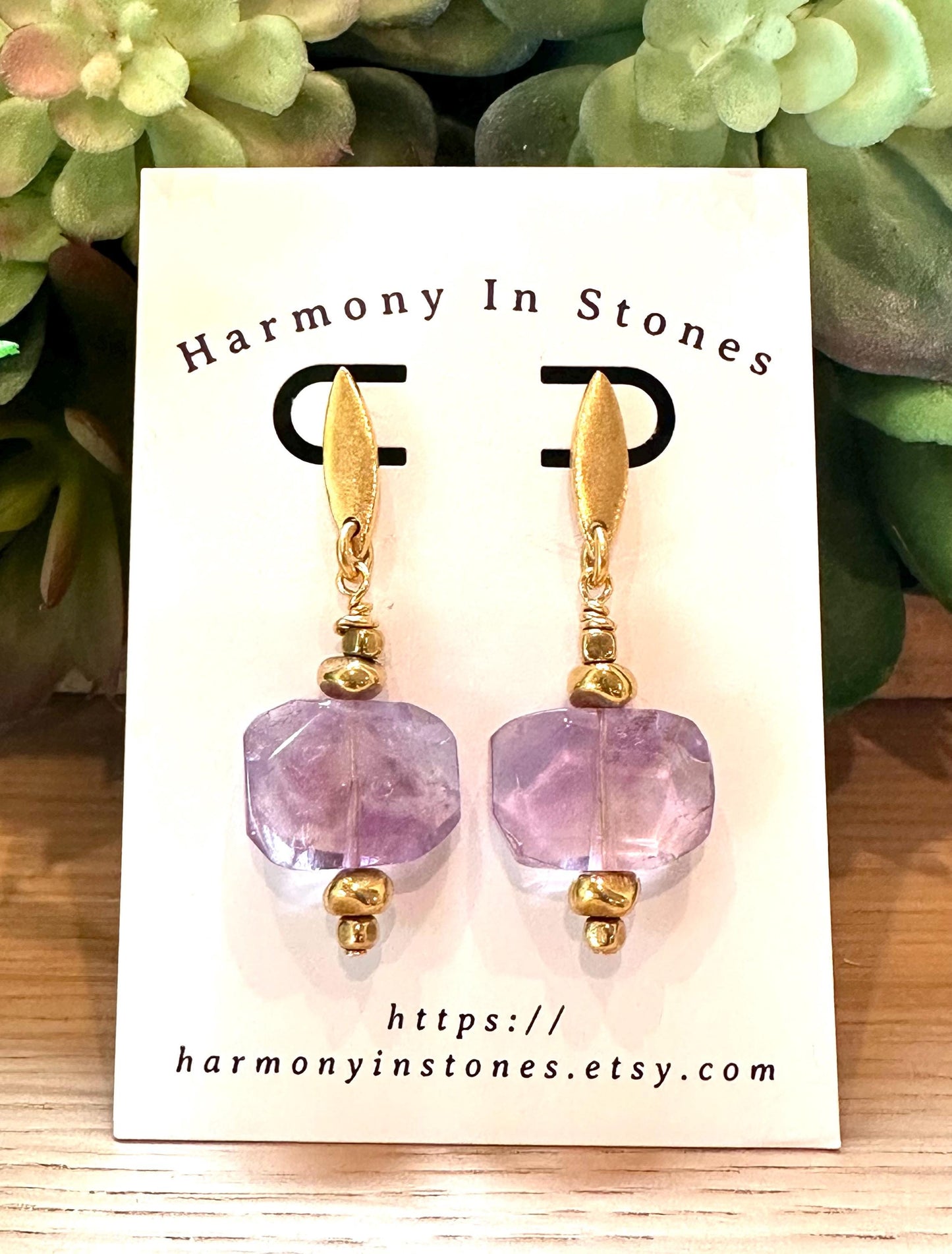 Ametrine Beaded Earrings Ametrine Faceted Drop Earrings 2 inch Gold Plated Pewter Post Drop Earrings Navette Shaped Post