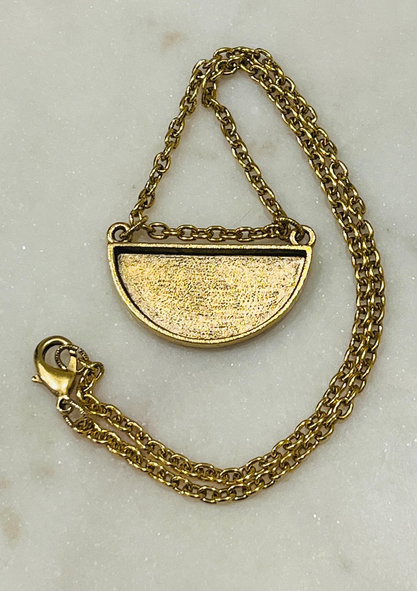 Gold Classic Cable Chain Layering Necklace with Half Circle Geometric Pendant Gorgeous Layering Statement Necklace Modern Gold Necklace