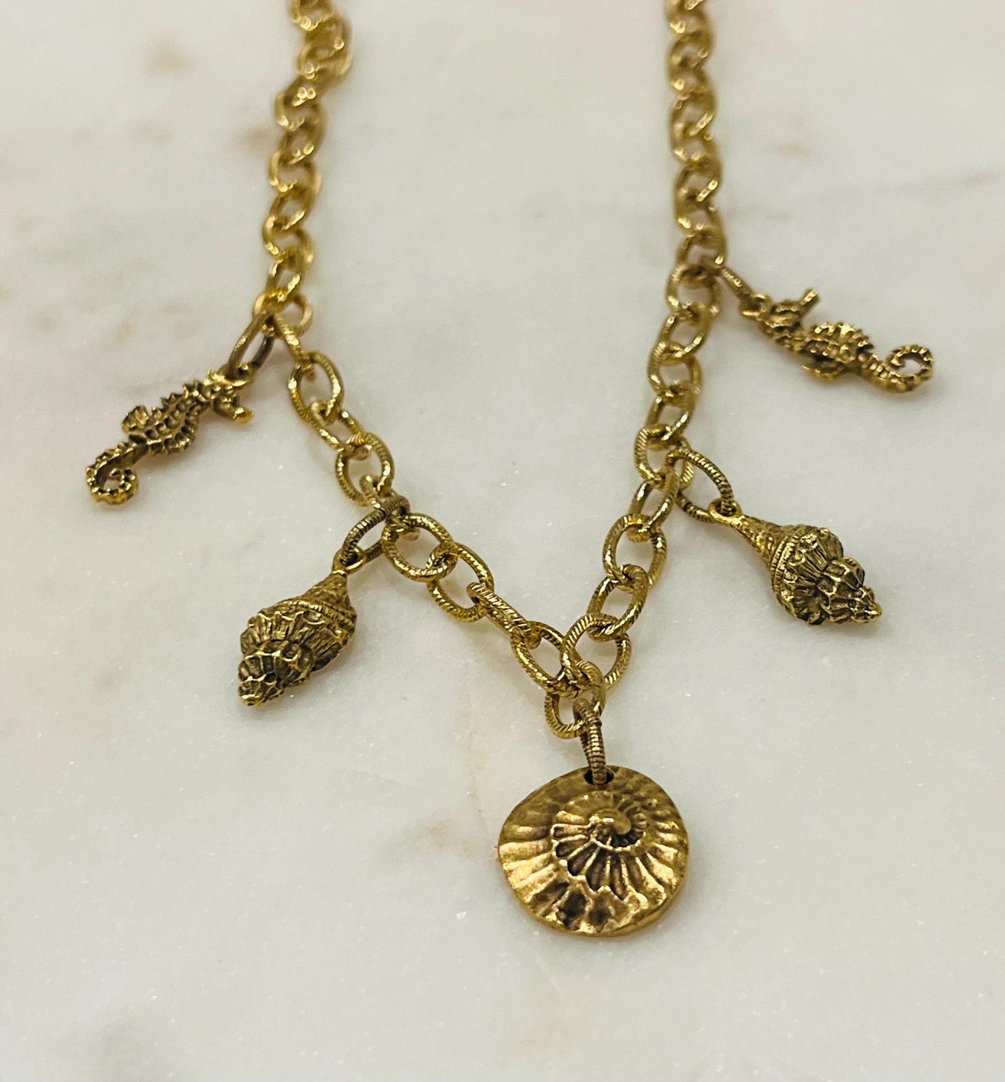 Gold Nautical Charm Necklace