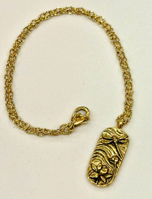 Gold Delicate Paperclip Layering Necklace with Gold Dragonfly Pendant Gorgeous Layering Statement Necklace Modern Gold Necklace