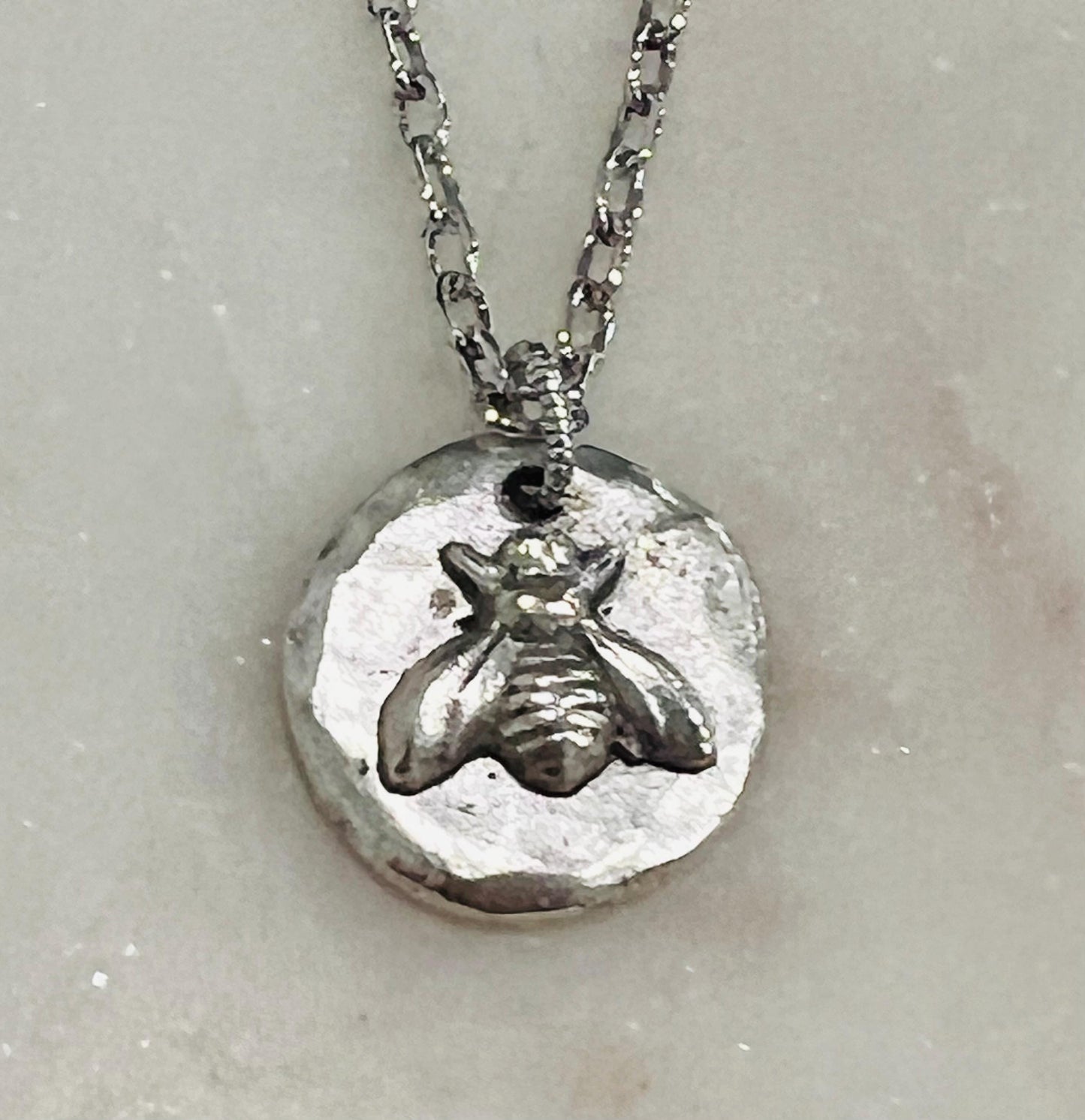 Silver Delicate Paperclip Layering Necklace with Silver Bee Pendant Gorgeous Layering Statement Necklace Modern Silver Necklace