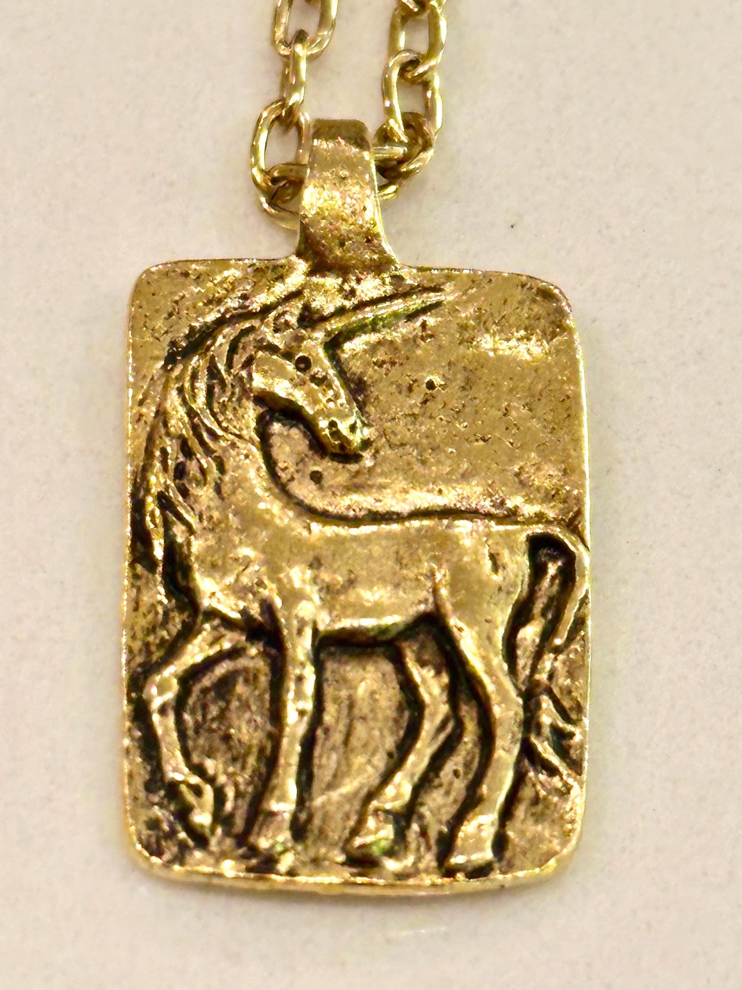 Gold Delicate Paperclip Layering Necklace with Gold Unicorn Pendant Gorgeous Layering Statement Necklace Modern Gold Necklace