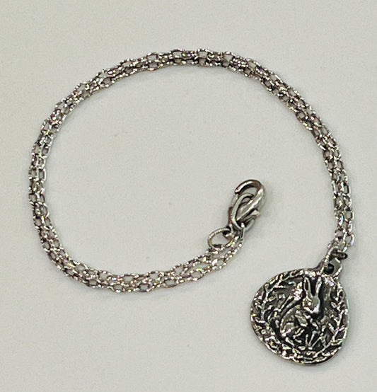 Silver Small Classic Cable Chain Necklace with Rabbit Hare Pendant Pendant Gorgeous Layering Statement Necklace Silver Versatile Length