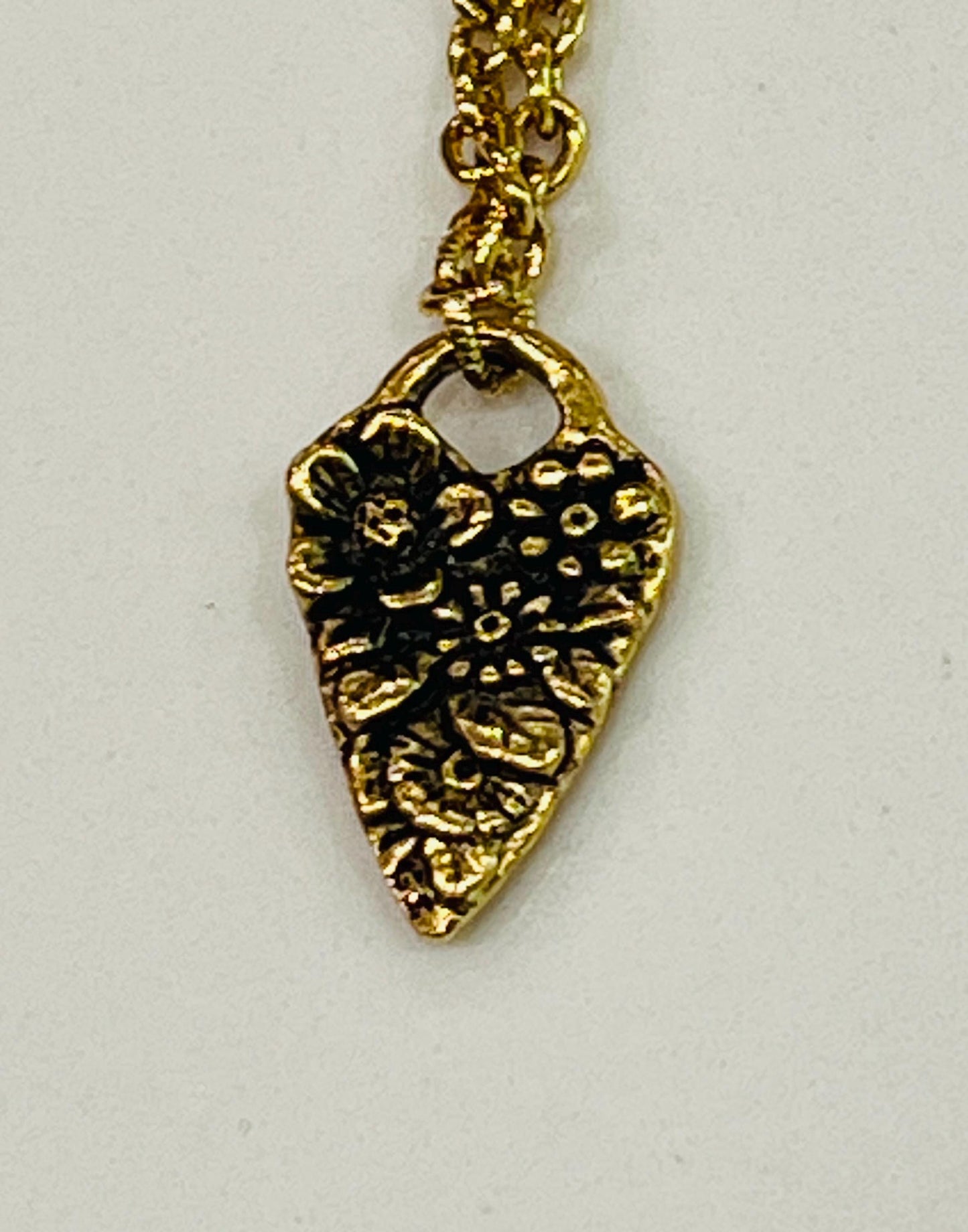 Gold, Silver, or Copper Small Classic Cable Chain Necklace Floral Heart Fairy Pendant Gorgeous Layering Necklace Necklace Versatile Length