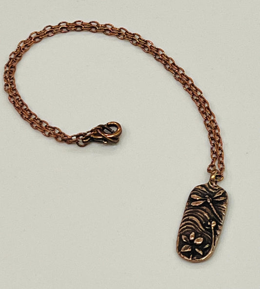 Copper Delicate Paperclip Layering Necklace Dragonfly Pendant Gorgeous Layering Statement Copper Necklace Whimsical Jewelry Dragonfly Charm