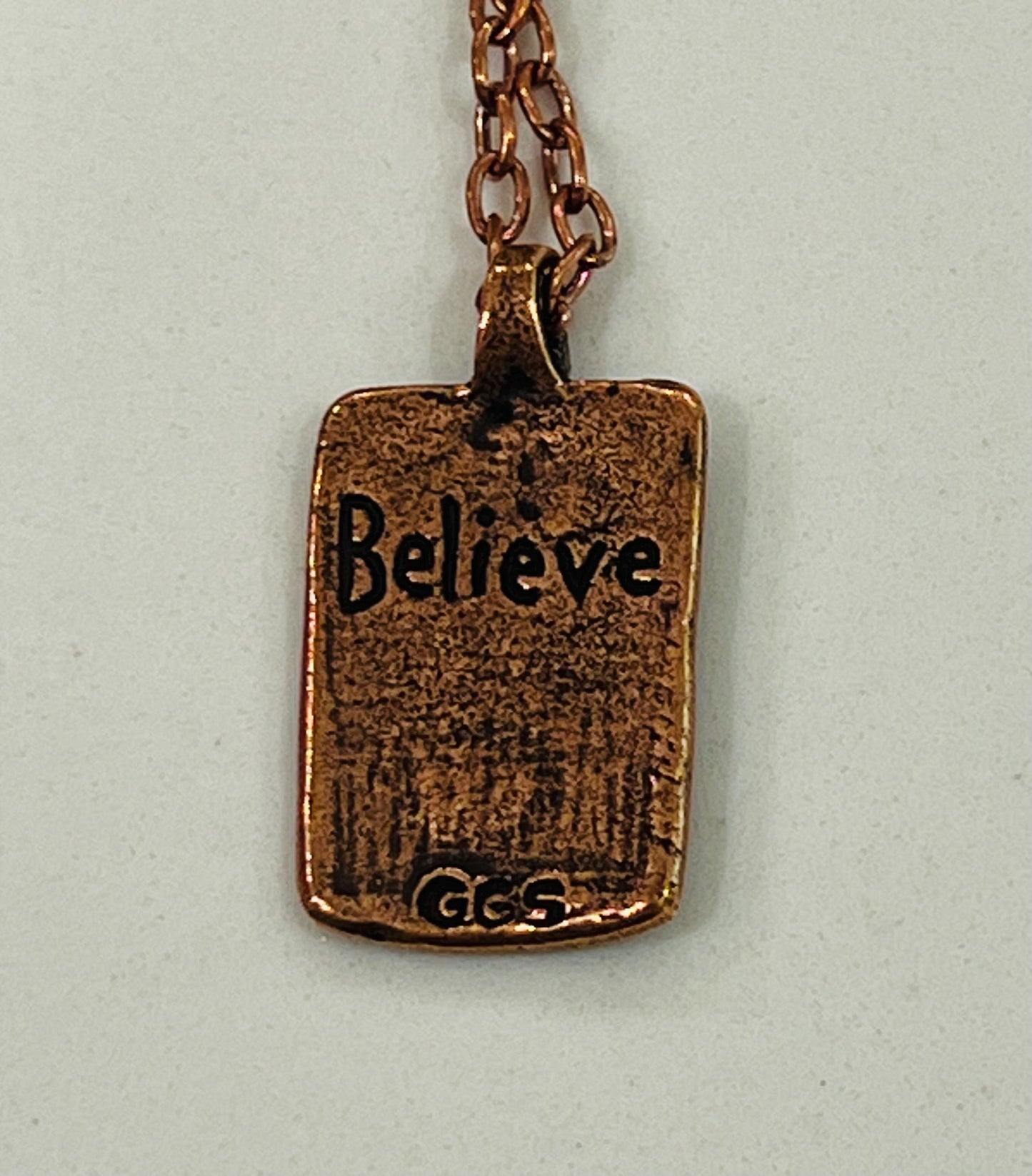 Copper Delicate Paperclip Layering Necklace Unicorn “Believe” Coin Pendant Gorgeous Layering Statement Copper Necklace Whimsical Jewelry