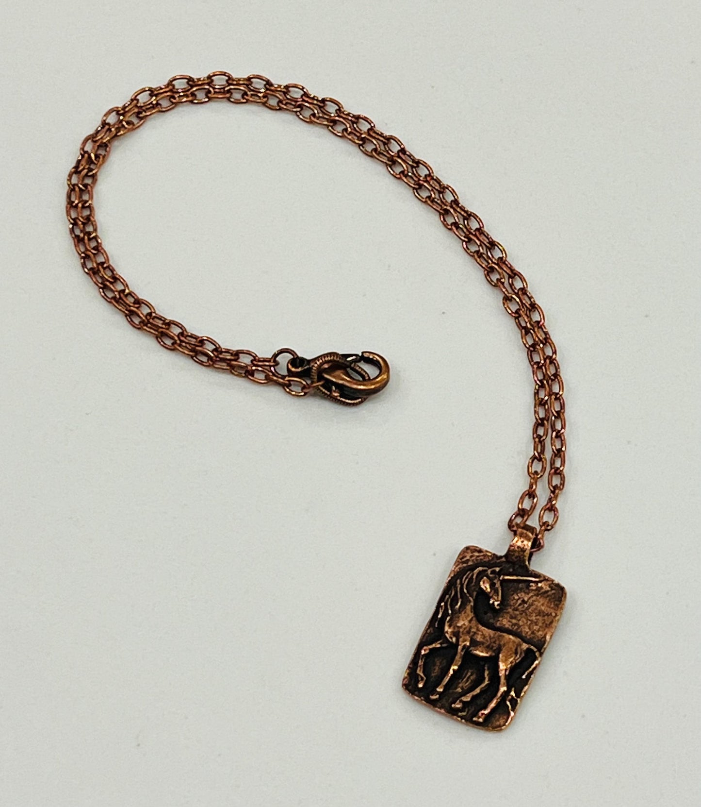 Copper Delicate Paperclip Layering Necklace Unicorn “Believe” Coin Pendant Gorgeous Layering Statement Copper Necklace Whimsical Jewelry