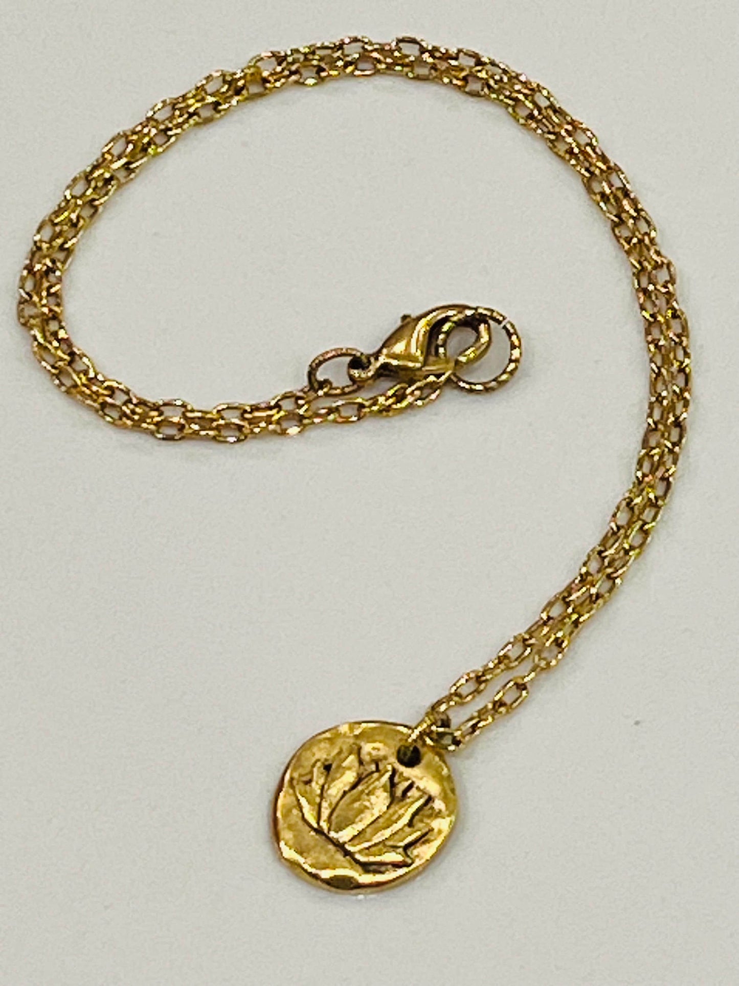 Gold Delicate Paperclip Layering Necklace with Gold Lotus Pendant Gorgeous Layering Statement Necklace Modern Gold Necklace