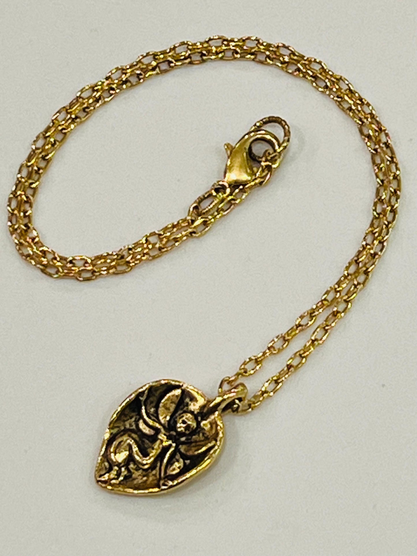 Gold Delicate Paperclip Layering Necklace Pixie Pendant Gorgeous Layering Statement Necklace Whimsical Gold Necklace Green Girl Studios