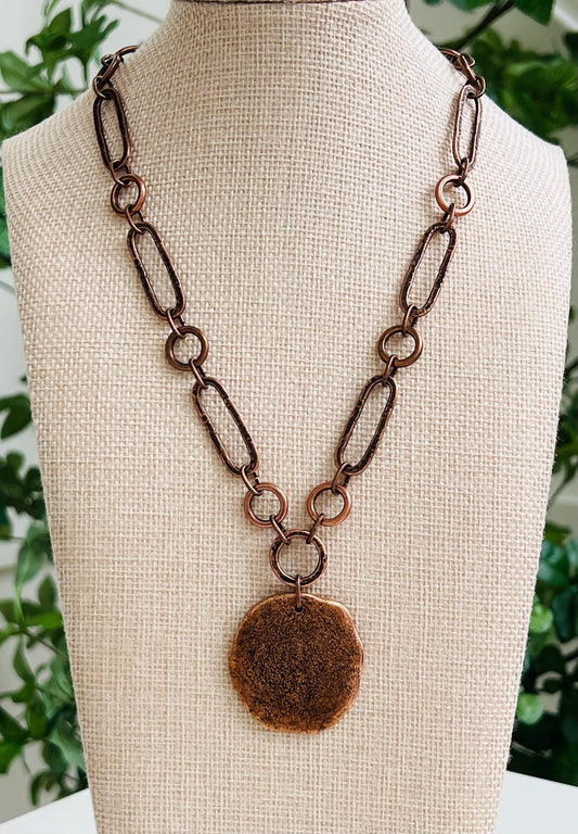 Copper Large Oval Link Chain Necklace