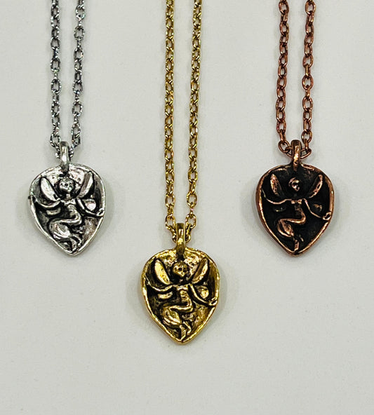 Silver, Gold, or Copper Delicate Paperclip Layering Necklace Pixie Pendant Layering Statement Necklace Whimsical Necklace Green Girl Studios