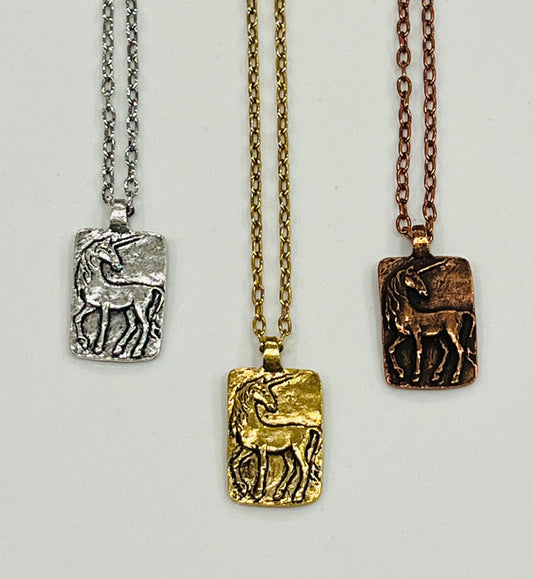 Gold Delicate Paperclip Layering Necklace with Gold Unicorn Pendant Gorgeous Layering Statement Necklace Modern Gold Necklace