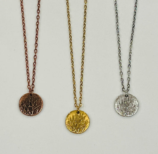 Gold, Silver, or Copper Delicate Paperclip Chain with Nature Tree Pendant Gorgeous Layering Statement Necklace Modern Chain Necklace