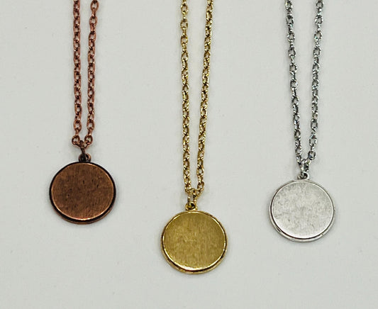 Gold, Silver, or Copper Small Classic Cable Chain Coin Layering Necklace