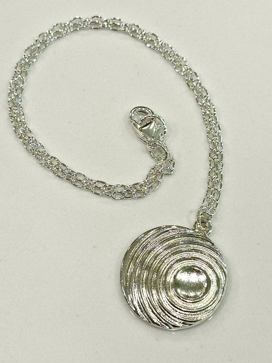 Silver Delicate Paperclip Layering Necklace Geometric Spiral Coin Pendant Gorgeous Layering Statement Necklace Silver Statement Necklace