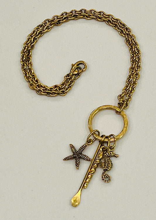 Gold Nautical Drop Necklace