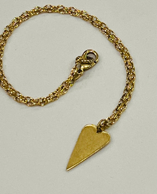 Gold Small Classic Cable Chain Necklace with Long Heart Pendant Gorgeous Layering Statement Necklace Gold Necklace Versatile Length Heart
