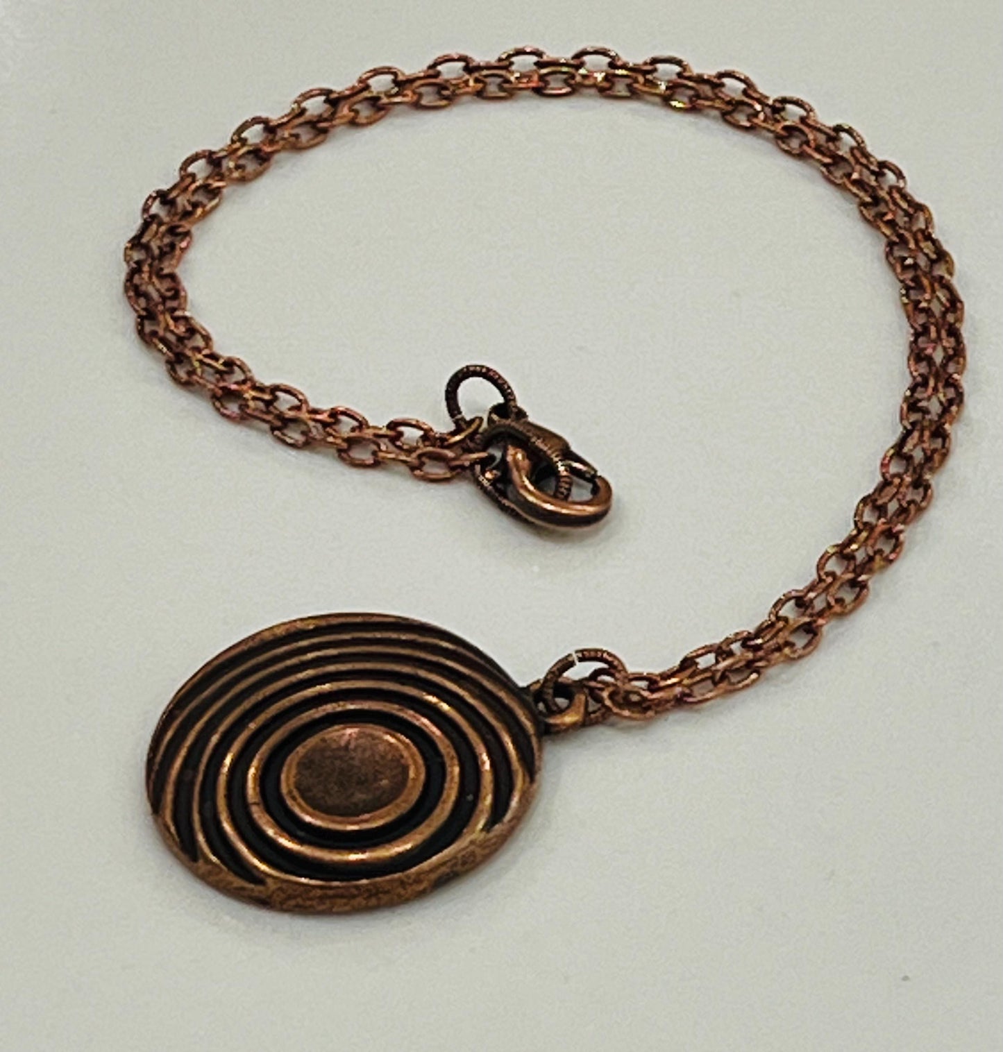 Copper Delicate Paperclip Layering Necklace Geometric Spiral Coin Pendant Gorgeous Layering Statement Necklace Copper Statement Necklace